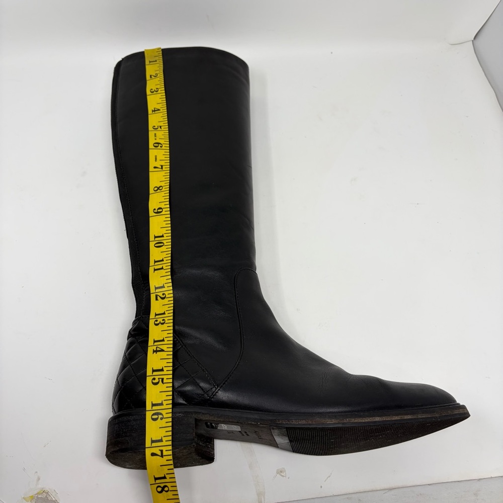 Aquatalia Geneva Black Leather Knee High Riding Boot Size 8.5 - Picture 10 of 12
